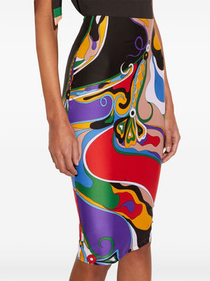 EMILIO PUCCI Printed Midi Skirt with Abstract Pattern