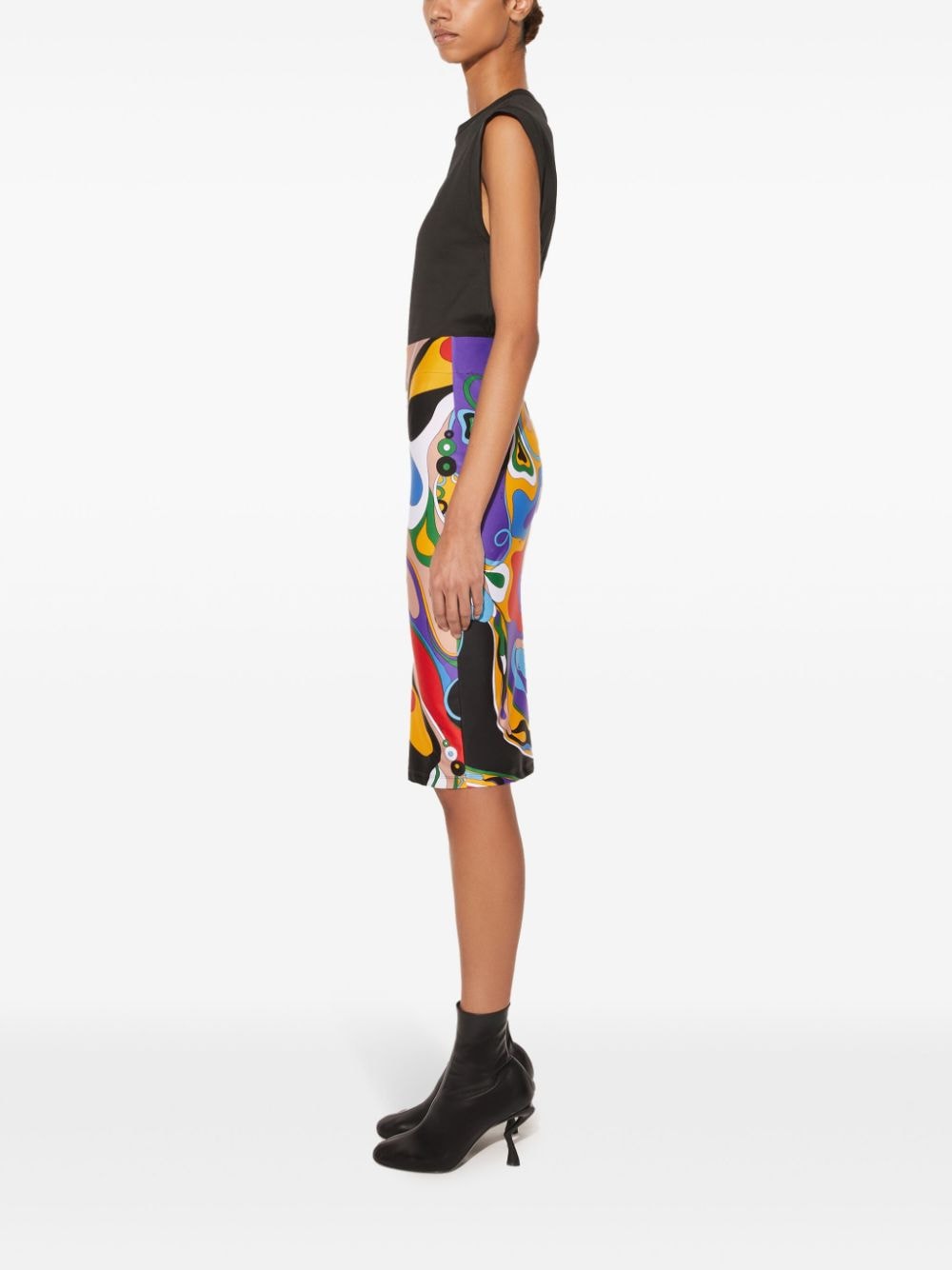 EMILIO PUCCI Printed Midi Skirt with Abstract Pattern