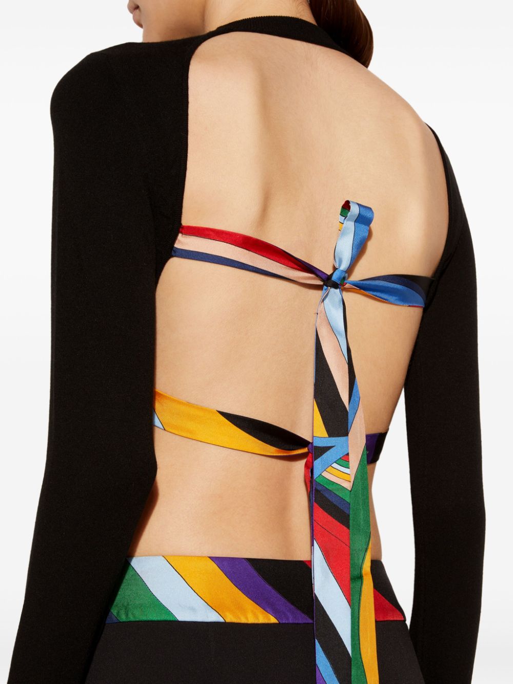 EMILIO PUCCI Cropped Mini Top with Abstract Print