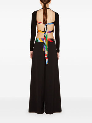 EMILIO PUCCI Cropped Mini Top with Abstract Print