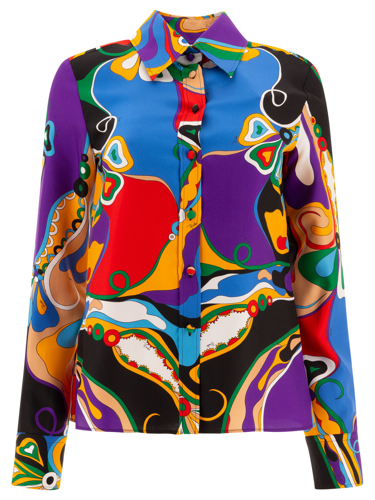 EMILIO PUCCI Orchidee-Print Silk-Twill Shirt - Relaxed Fit Long Sleeves