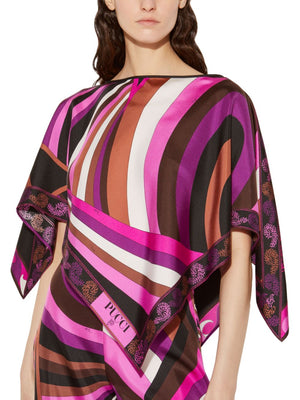 EMILIO PUCCI Women's Printed Blouse with Asymmetric Hem - Fall 2024