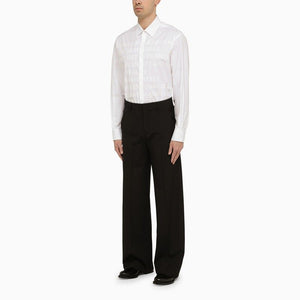 VALENTINO Elegant White Cotton Dress Shirt with Subtle Print