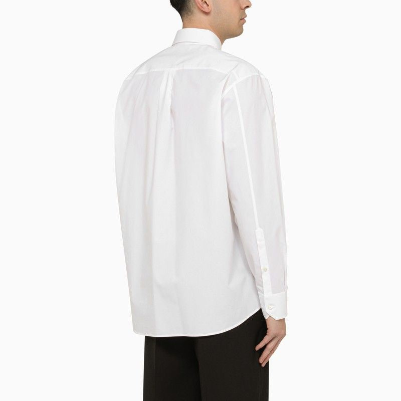 VALENTINO Elegant White Cotton Dress Shirt with Subtle Print