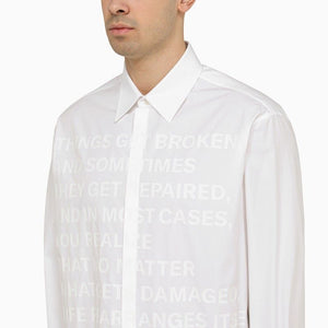 VALENTINO Elegant White Cotton Dress Shirt with Subtle Print