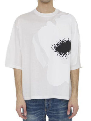 VALENTINO GARAVANI White Valentino Flower Portrait T-Shirt for Men - US Size