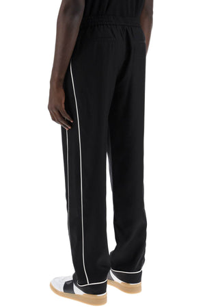 VALENTINO GARAVANI Men's Embroidered Silk Poplin Trousers for SS24