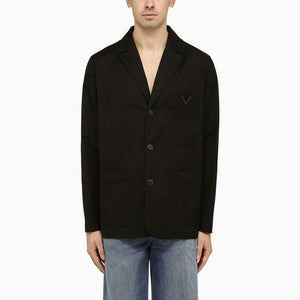 VALENTINO Elegant Black Single-Breasted Jacket with Signature Detail