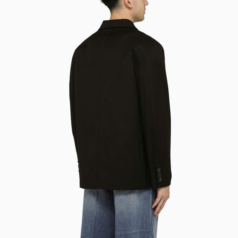 VALENTINO Elegant Black Single-Breasted Jacket with Signature Detail