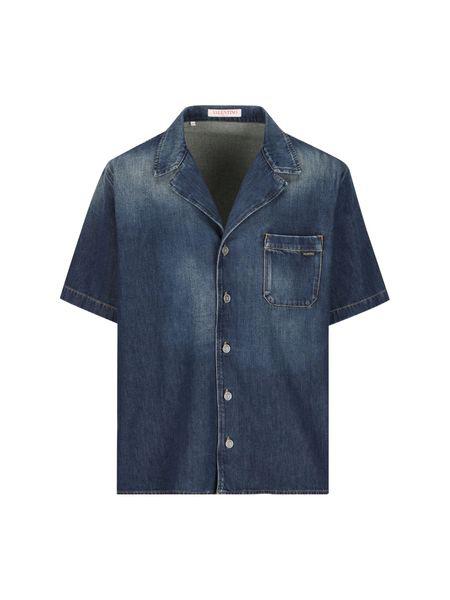 Áo sơ mi đẹp chấm bi nam vải denim nhẹ cho mùa xuân - SS24