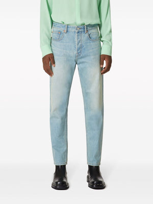 VALENTINO Lightwash Denim Tapered Jeans for Men