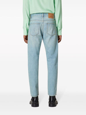 VALENTINO Lightwash Denim Tapered Jeans for Men