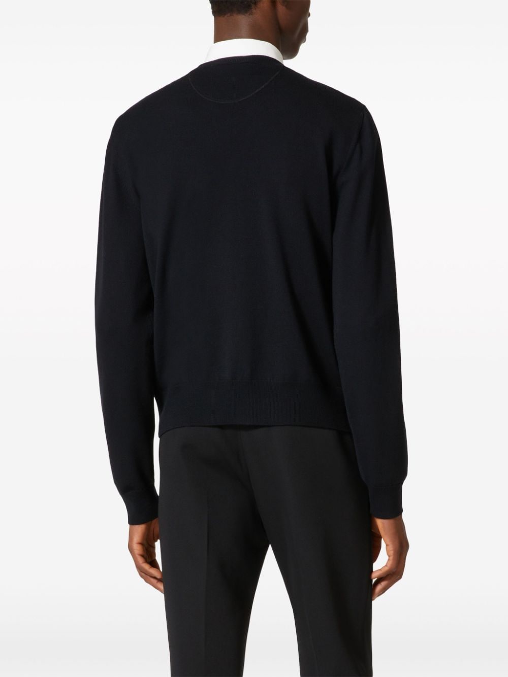 VALENTINO Luxurious Black Wool Monogram Jumper for Men | SS24