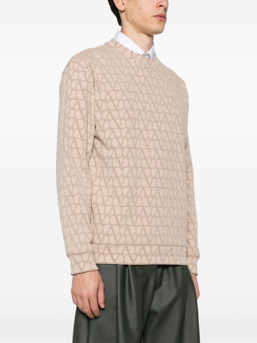 VALENTINO Mens Iconographic Toile Sweatshirt in Melangrey for SS24