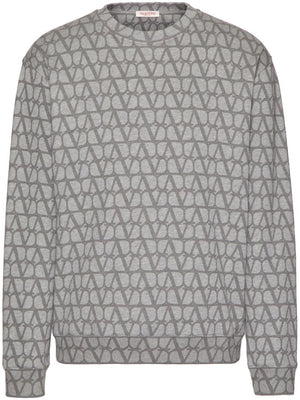 VALENTINO Mens Iconographic Toile Sweatshirt in Melangrey for SS24