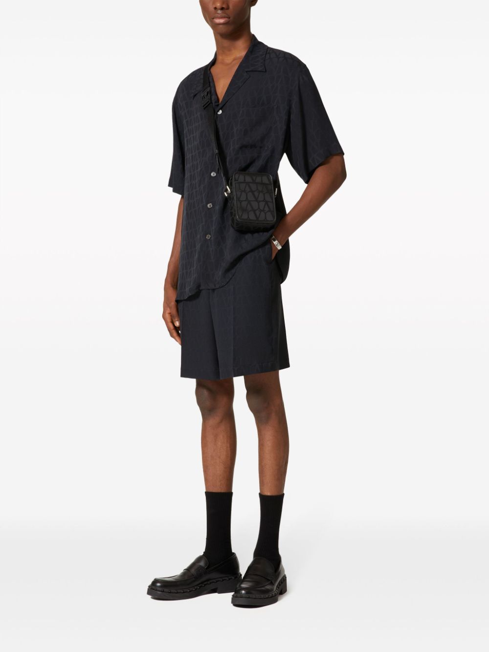 VALENTINO Luxurious Italian Silk Bermuda Shorts for Men