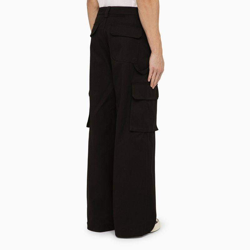 VALENTINO Sleek Black Cotton Cargo Pants