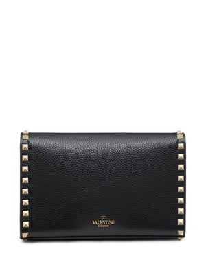 VALENTINO Chic Small Rockstud Black Leather Crossbody Bag for Women