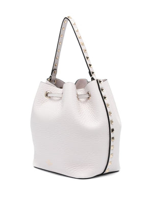 VALENTINO GARAVANI Lilac Leather Studded Mini Bucket Bag