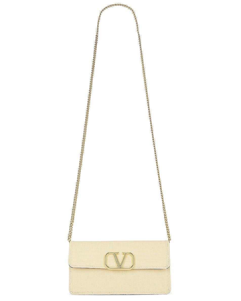 VALENTINO Elegant V-Logo Signature Wallet on Chain for Women in Natsahbeig