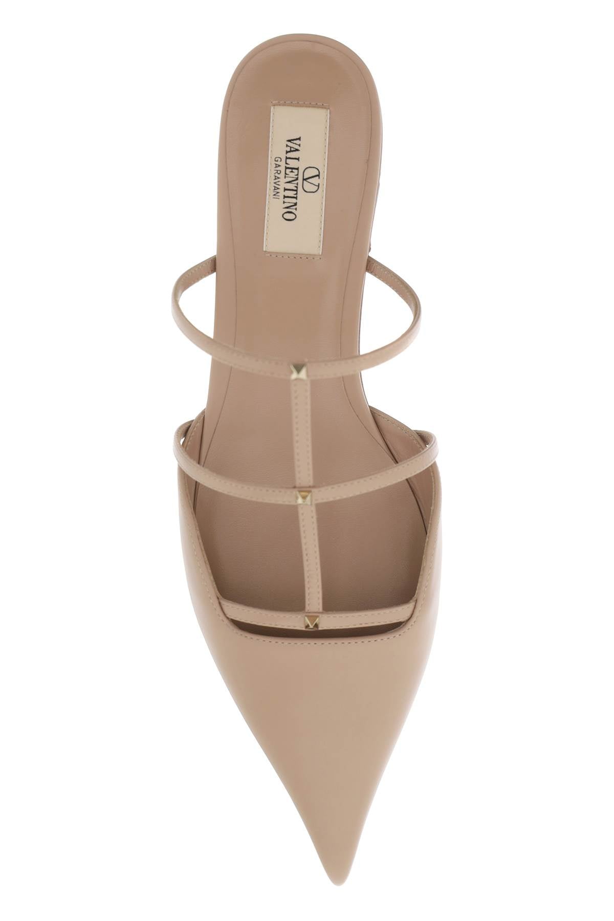 VALENTINO GARAVANI Smooth Leather Rockstud Wispy Mini Flat Sandals