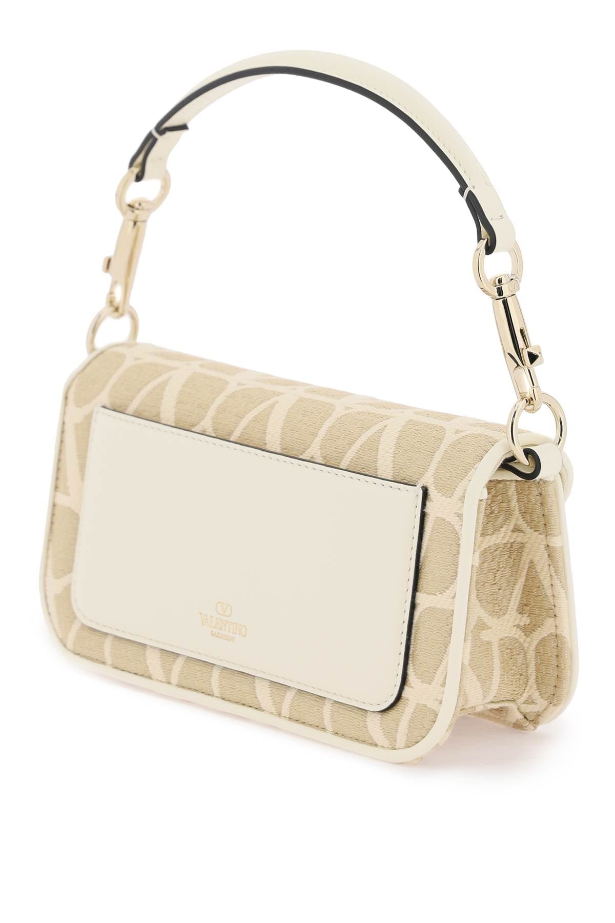 VALENTINO GARAVANI Raffia Shoulder Handbag with Toile Iconographe Pattern