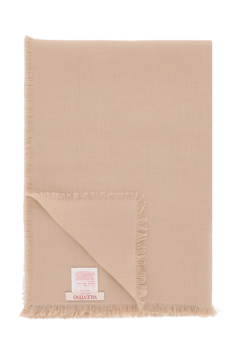 VALENTINO GARAVANI Beige Scarf with Iconic Toile Iconographe Jacquard Workmanship for Women