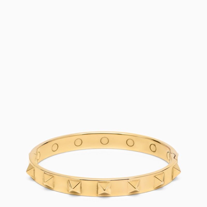 VALENTINO GARAVANI Gold-Toned Rockstud Rigid Bracelet for Women SS24