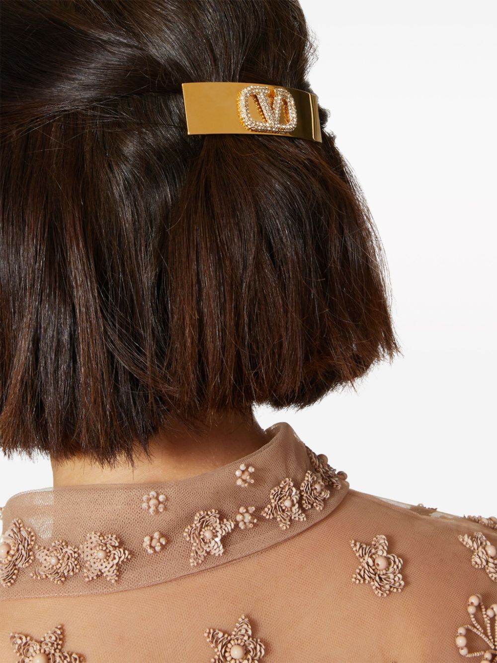 VALENTINO GARAVANI Crystal-Embellished Vlogo Signature Hair Clip