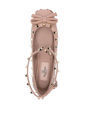 VALENTINO GARAVANI Rockstud Ankle Strap Ballet Flats