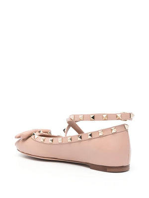 Ballerina Đi Giày Bệt Pink Rockstud cho Nữ - Bộ Sưu Tập SS24