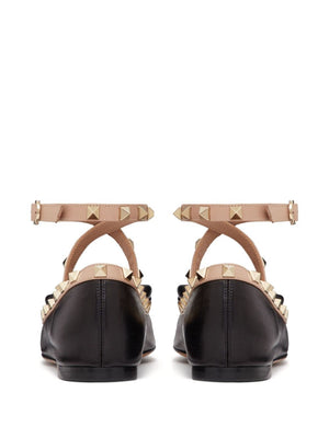 VALENTINO GARAVANI Studded Leather Ballerina Shoes for Women