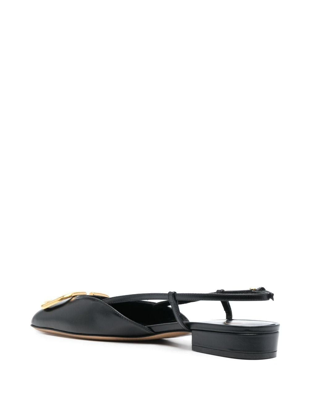 VALENTINO Black Logo Ballet Flats for Women