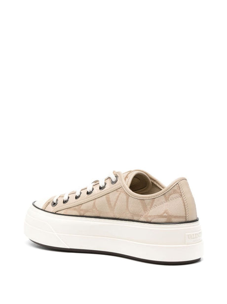 VALENTINO Chinos Chivonerfo Sneakers with Beige Sole for Women