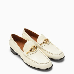 VALENTINO GARAVANI Ivory Leather Signature Loafer