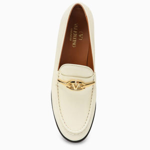 VALENTINO GARAVANI Ivory Leather Signature Loafer