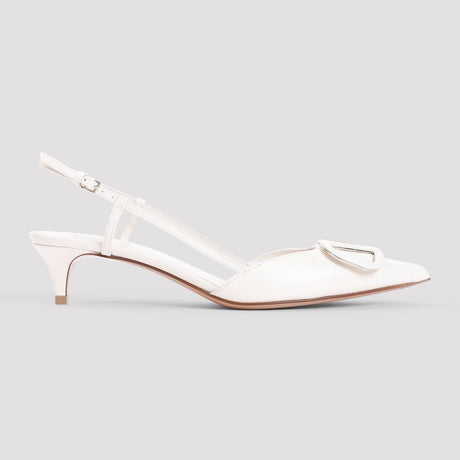 VALENTINO GARAVANI Elegant Nude Leather Slingback Sandals with 1.6-inch Heel