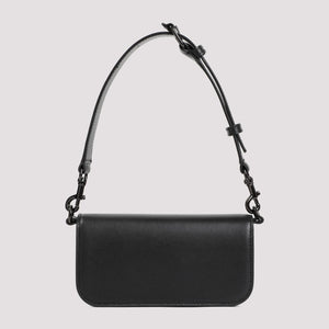 VALENTINO GARAVANI Mini Loco Black Leather Shoulder Bag for Men, 19x10x5 cm