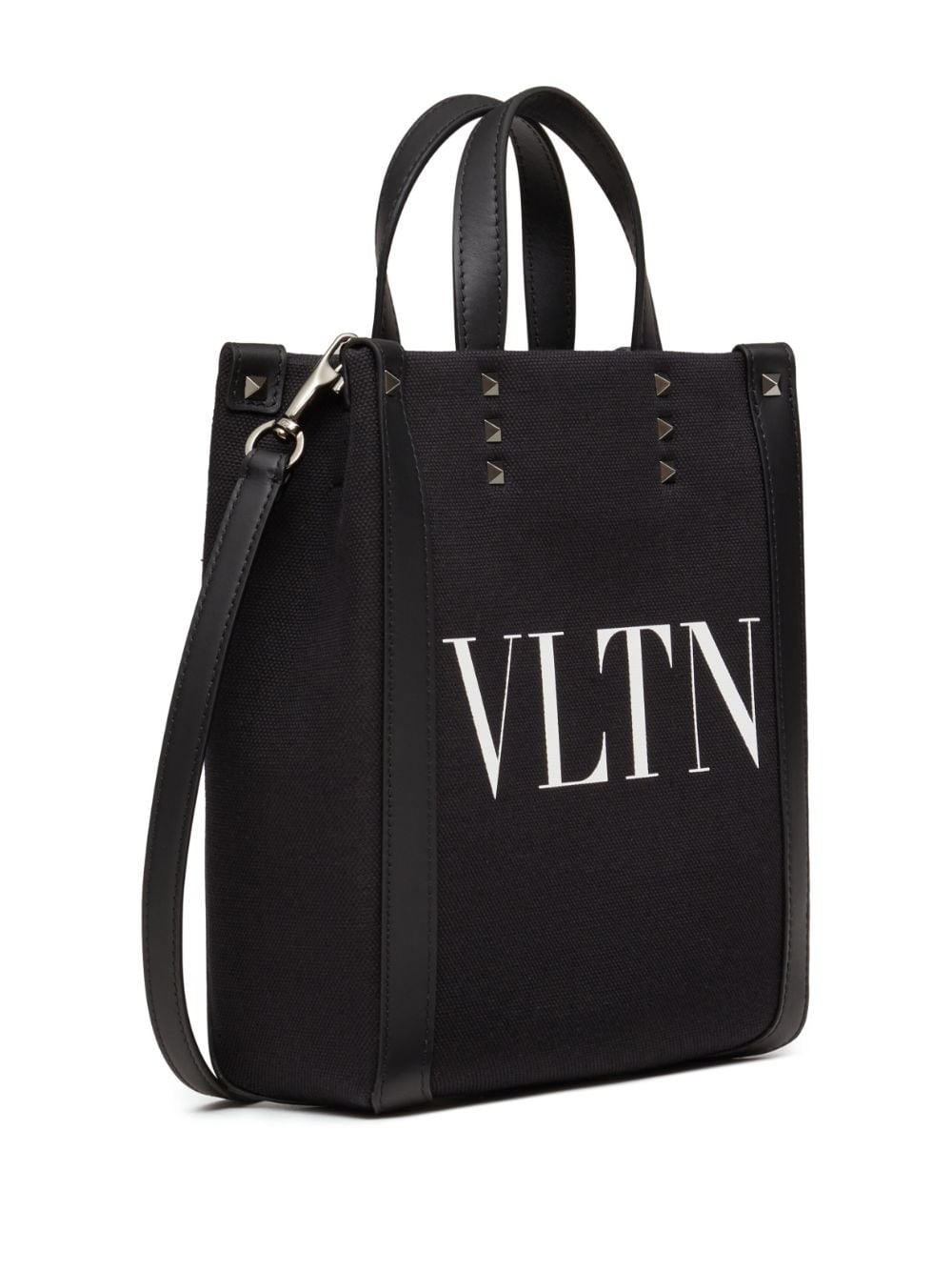 VALENTINO GARAVANI Mini VLTN Canvas Tote with Rockstud Detail