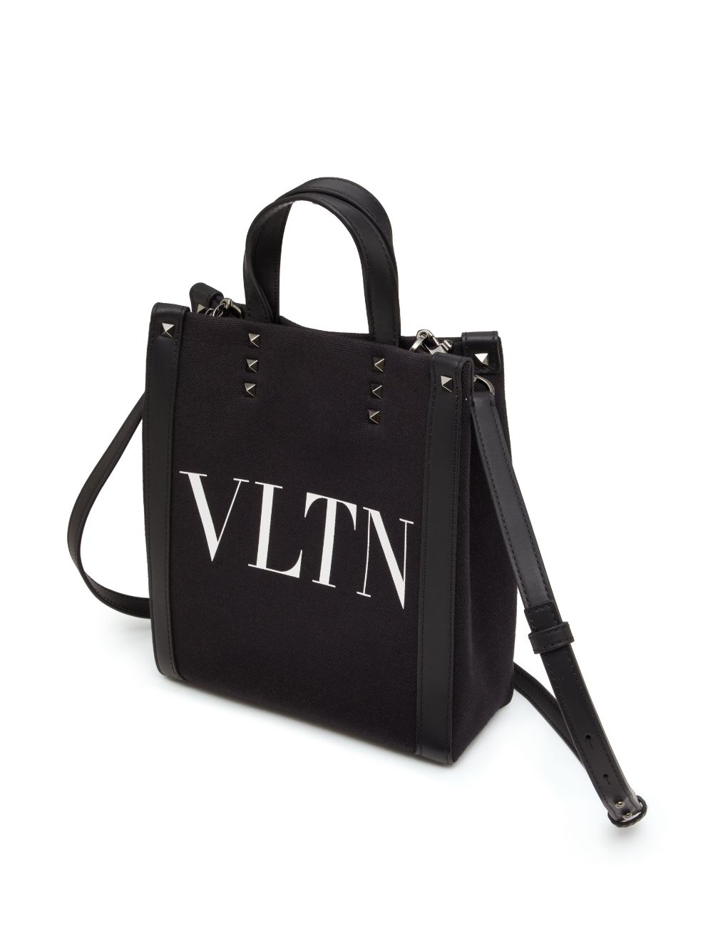 VALENTINO GARAVANI Mini VLTN Canvas Tote with Rockstud Detail