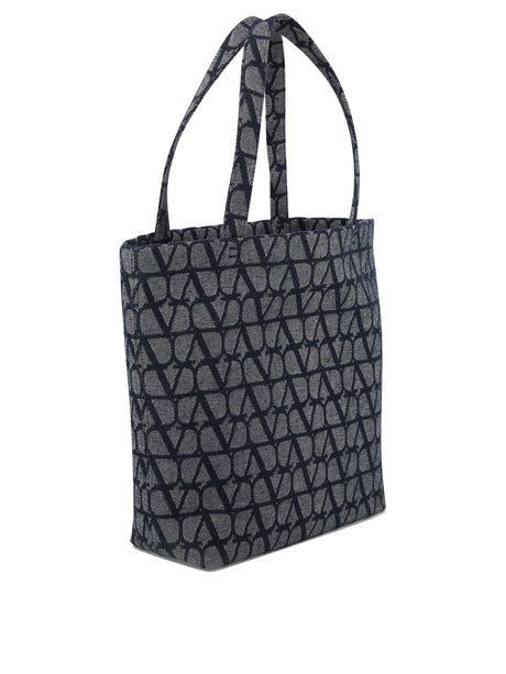 VALENTINO GARAVANI Iconic Blue Shopping Handbag for Men - SS24 Collection