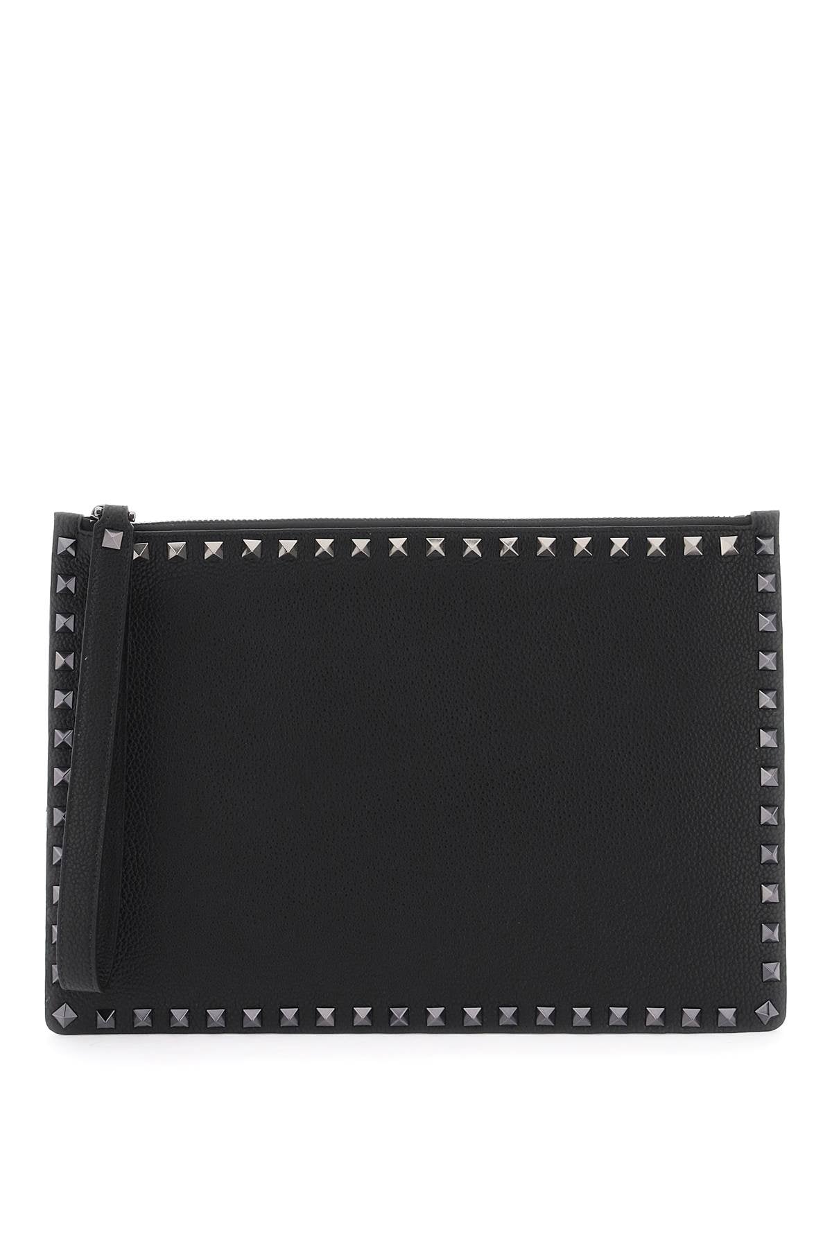 VALENTINO GARAVANI Edgy Black Leather Clutch | SS24 Collection