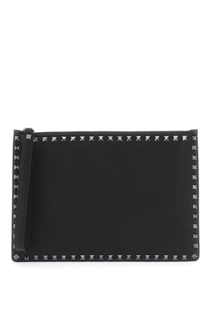 VALENTINO GARAVANI Edgy Black Leather Clutch | SS24 Collection