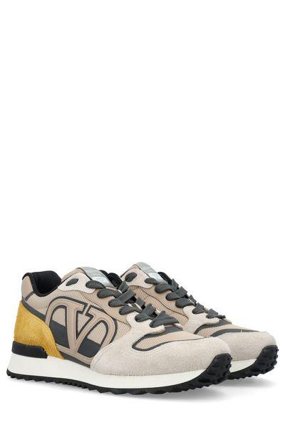 VALENTINO GARAVANI Grey Low-Top Sneakers with VLogo Detail for Men