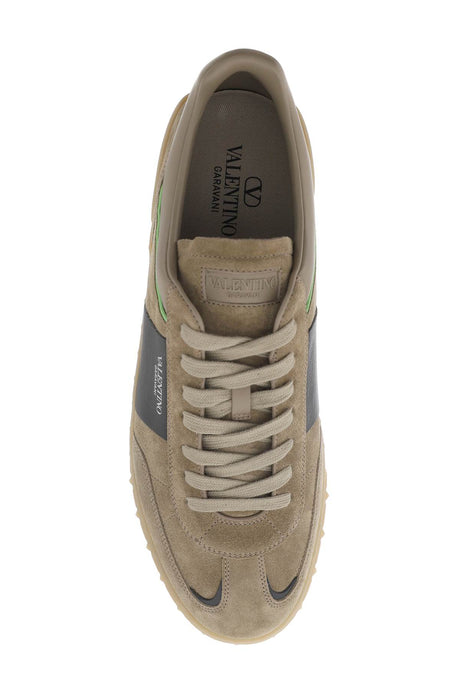 VALENTINO GARAVANI Men's Suede and Leather Low Top Sneakers in Mixed Colors