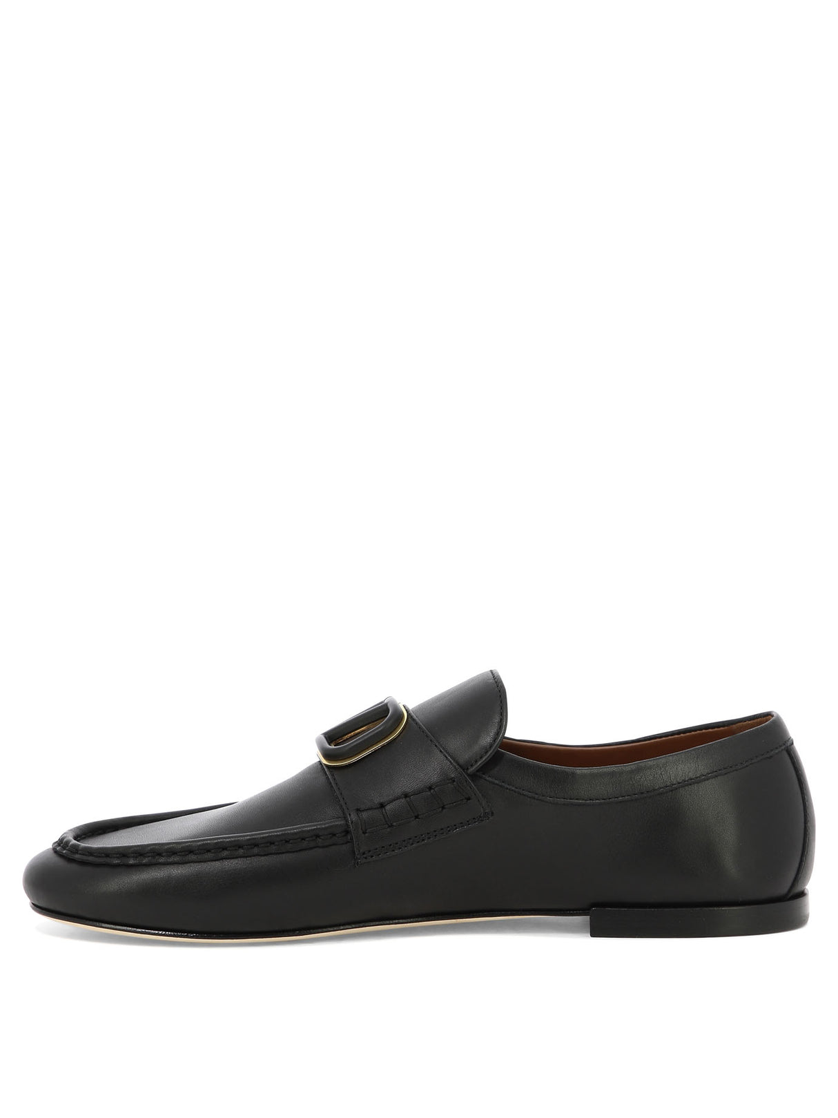 VALENTINO GARAVANI Men's Black VLogo Signature Leather Loafers for SS24