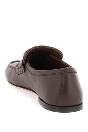 VALENTINO GARAVANI Men's VLogo Signature Loafers in Brown Calf Leather for SS24