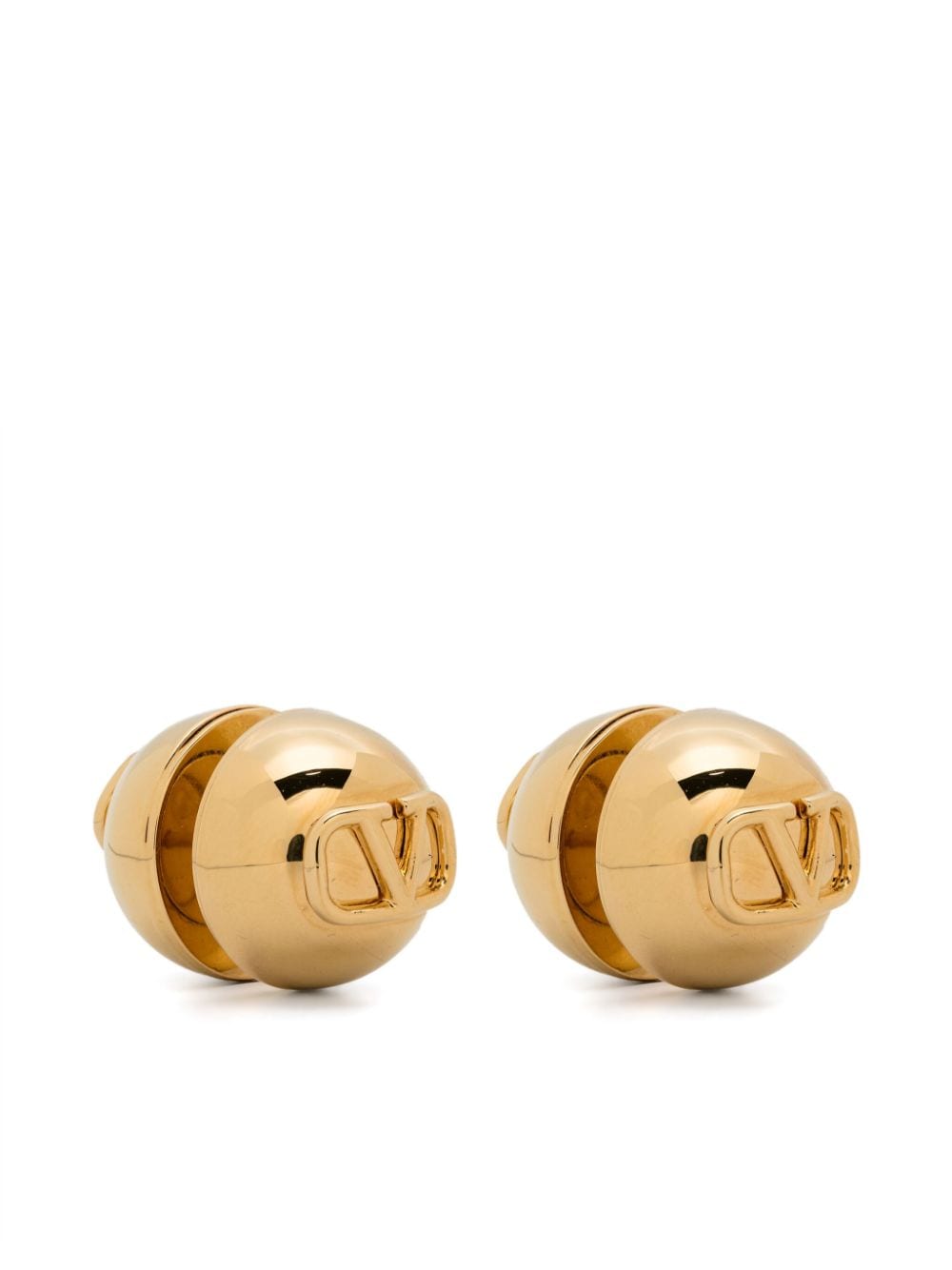 VALENTINO GARAVANI Elegant Logo-Embossed Gold-Tone Earrings