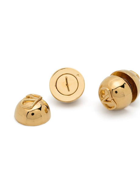 VALENTINO GARAVANI Elegant Logo-Embossed Gold-Tone Earrings