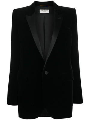 SAINT LAURENT Elegant Velvet Smoking Jacket for Women